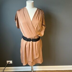BCBGMaxAzria Peach Dress with Black Accents